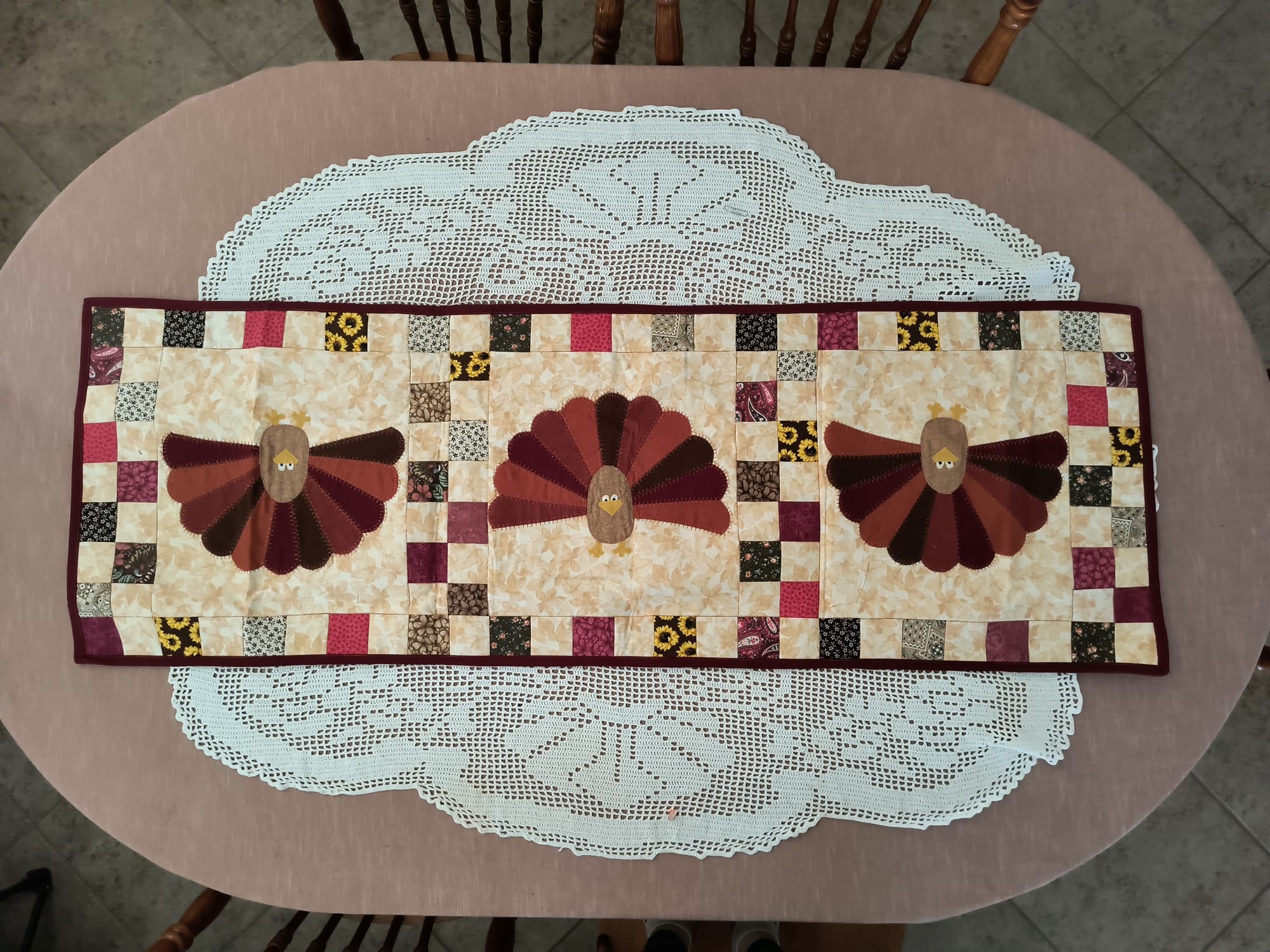 Turkey Quilted Table Runner By CHAUS ($50)