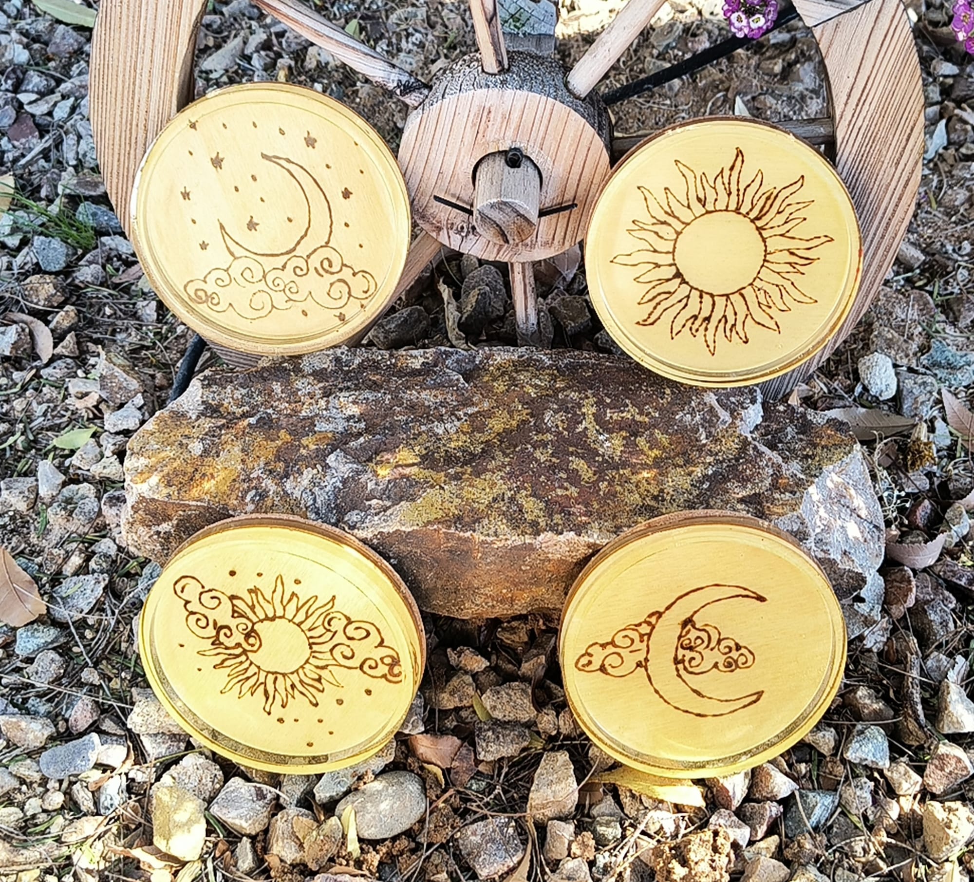 Sun and Moon (Set of 4 $20 Single $6)