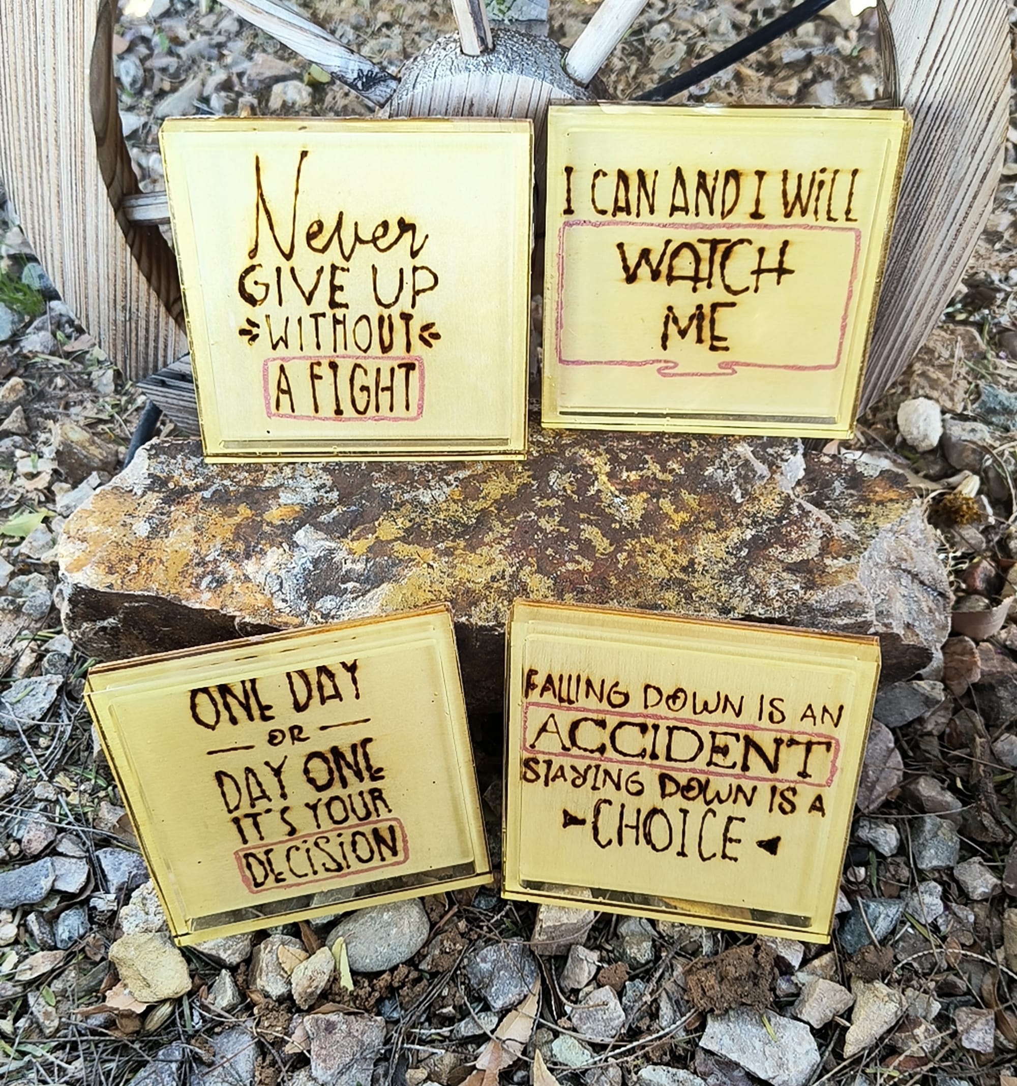 Colorful Positive Affirmation Coasters (Set of 4 $20 Single $6)