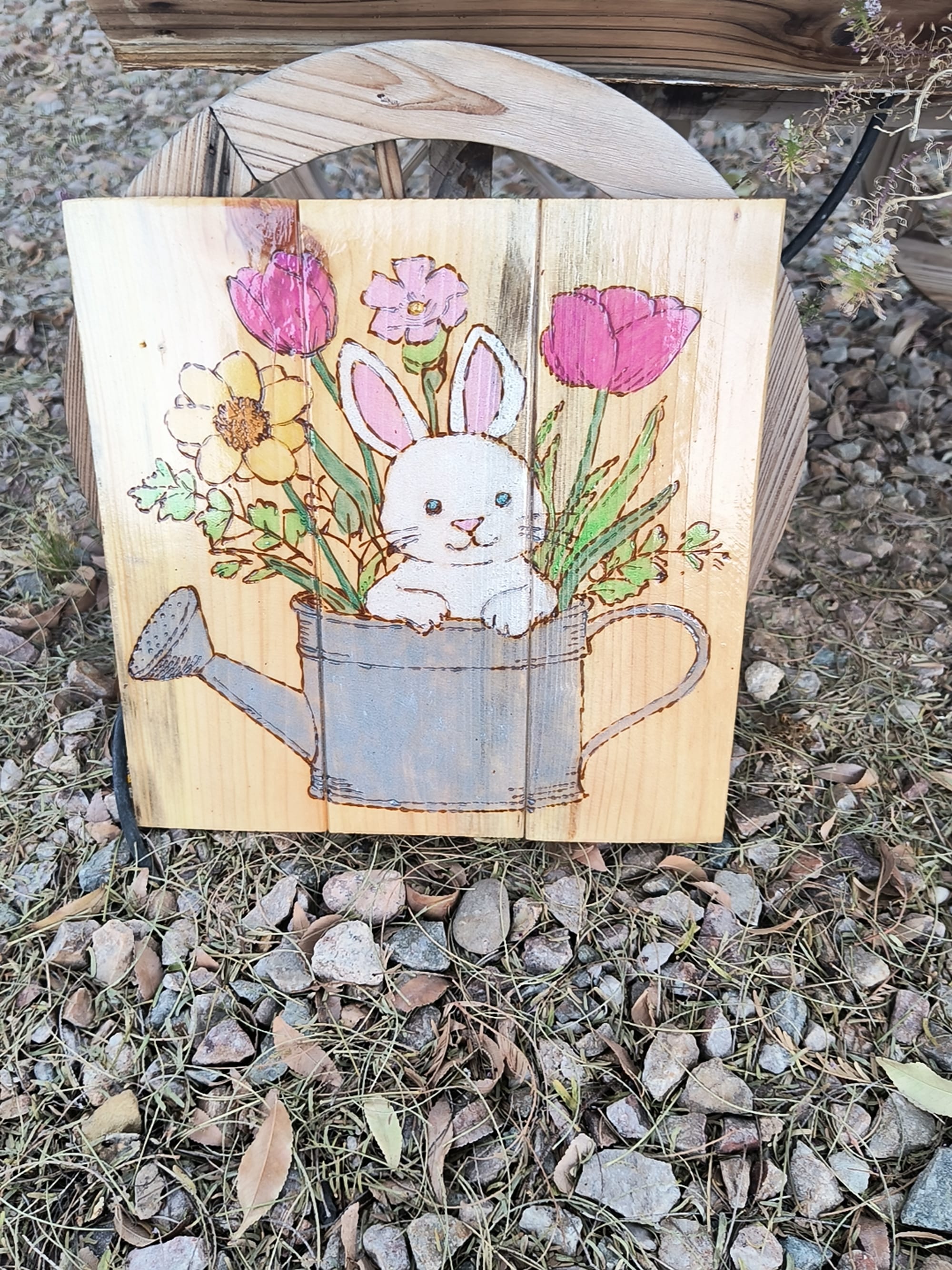 Easter Bunny In A Watering Can ($30)