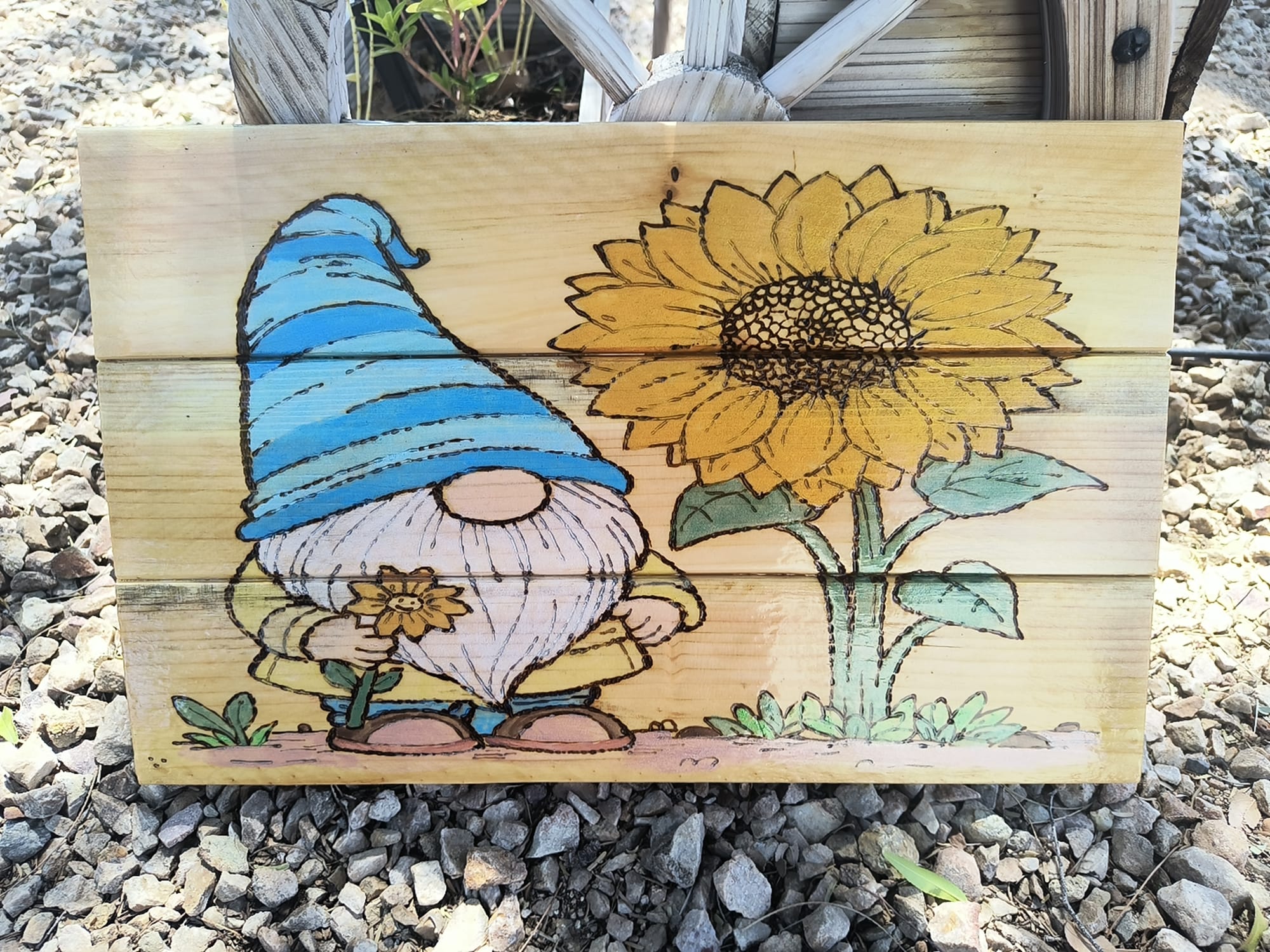 Smiling Sunflower Gnome ($25)