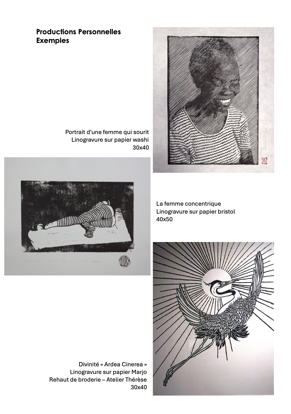 conduites d'ateliers & travaux personnels