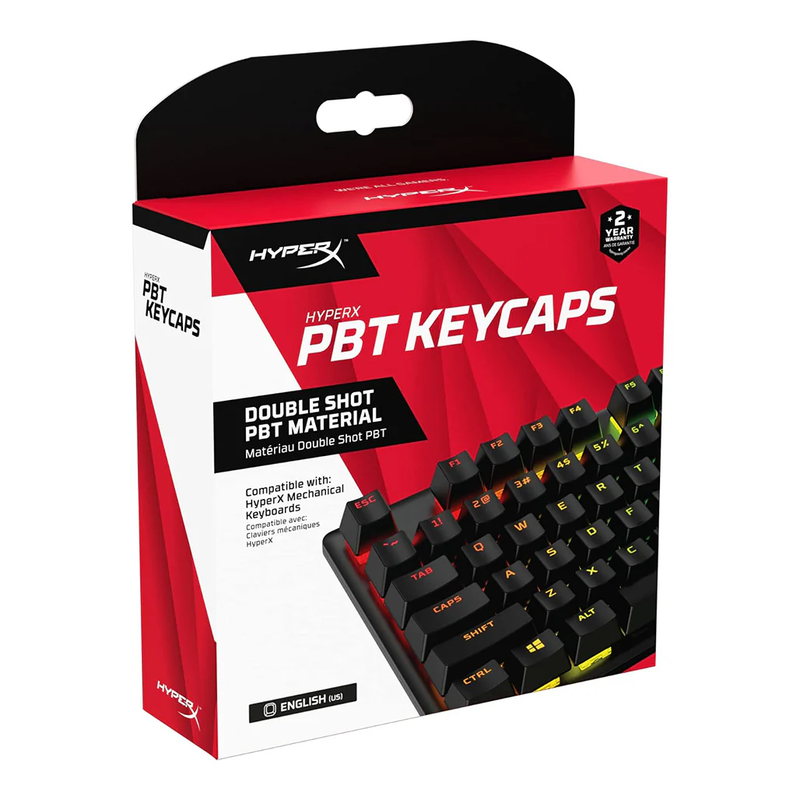 Prx Keycaps HyperX PBT Keycaps | Double-Shot, RGB Compatible, Mechanical Keyboard