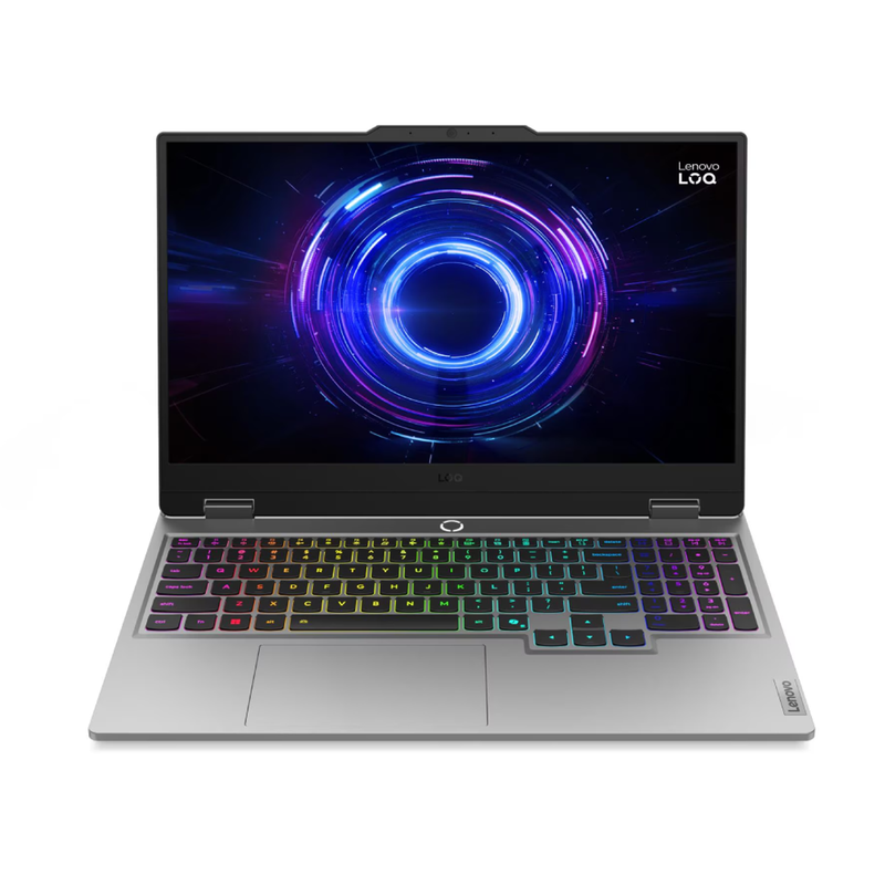 Lenovo LOQ 15IRX10 – i7‑14700HX · RTX 5060 8 GB · 24 GB DDR5 · 512 GB NVMe SSD · 15.6″ FHD 144 Hz IPS · White-Backlit Arabic/English KB · DOS · Luna Grey