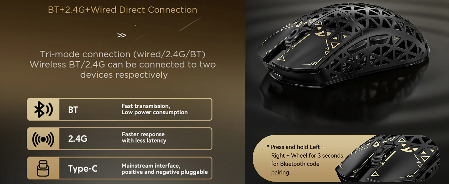 ATTACK SHARK R5 Ultra Carbon Fiber Wireless 8K PAW3950MAX Gaming Mouse