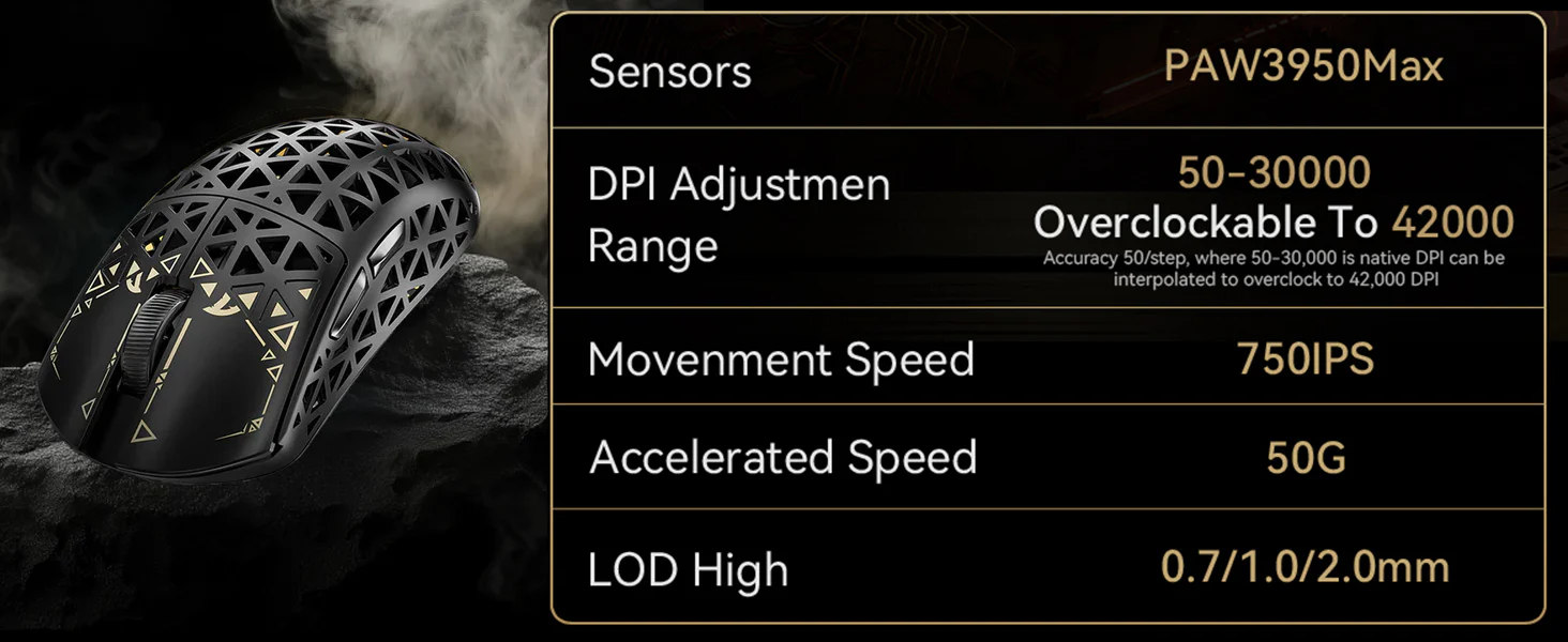 ATTACK SHARK R5 Ultra Carbon Fiber Wireless 8K PAW3950MAX Gaming Mouse