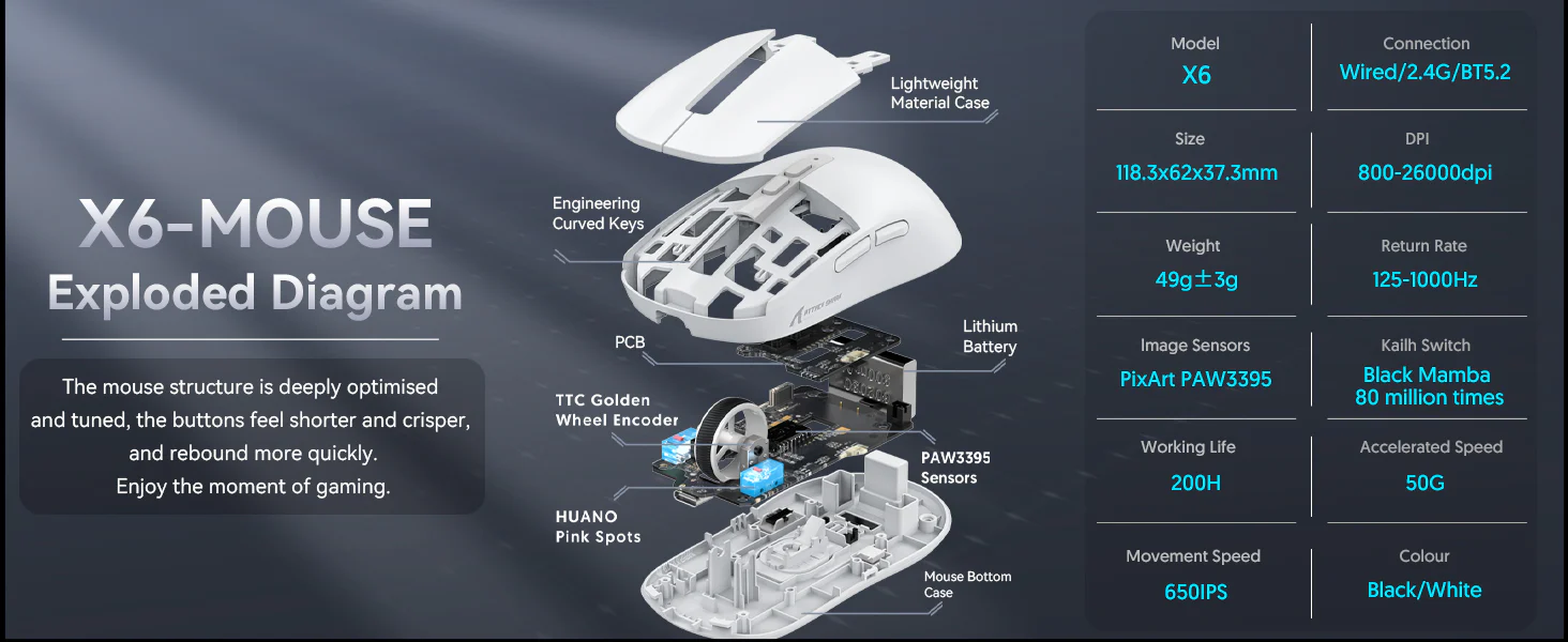 Attack Shark X6 Gaming Mouse