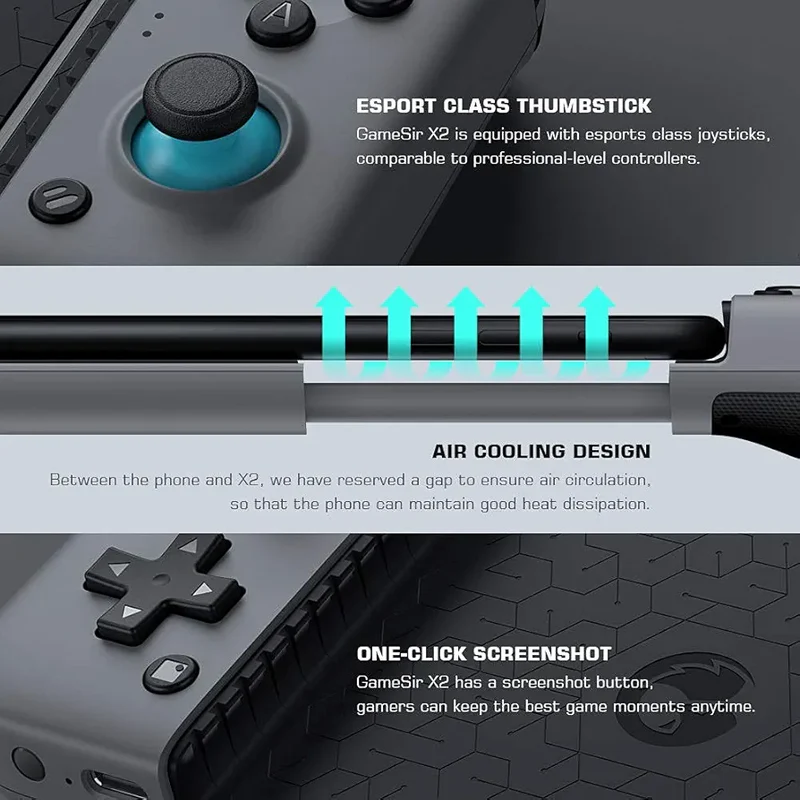 GameSir X2 Bluetooth Wireless Mobile Game Controller, Type-C Port, Cus