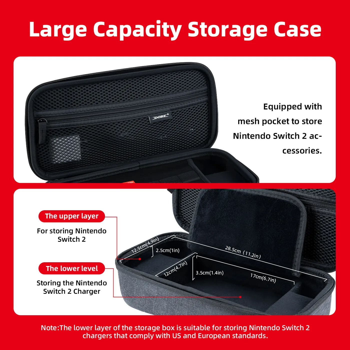 DOBE Storage Case for Nintendo Switch 2-Dark Gray(TNS-3176)