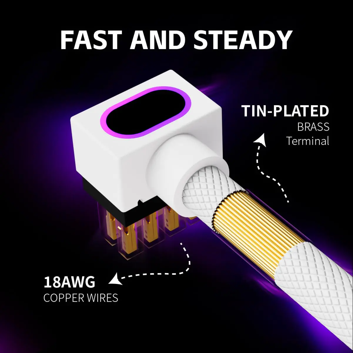 ASIAHORSE Hydrus 8-Pin ARGB GPU B Extension Cable – 30cm, White, 18AWG Wire, 12V RGB Lighting, 25A Current, 300W Power, Premium PVC Sleeving for High-Performance GPUs - Image 3