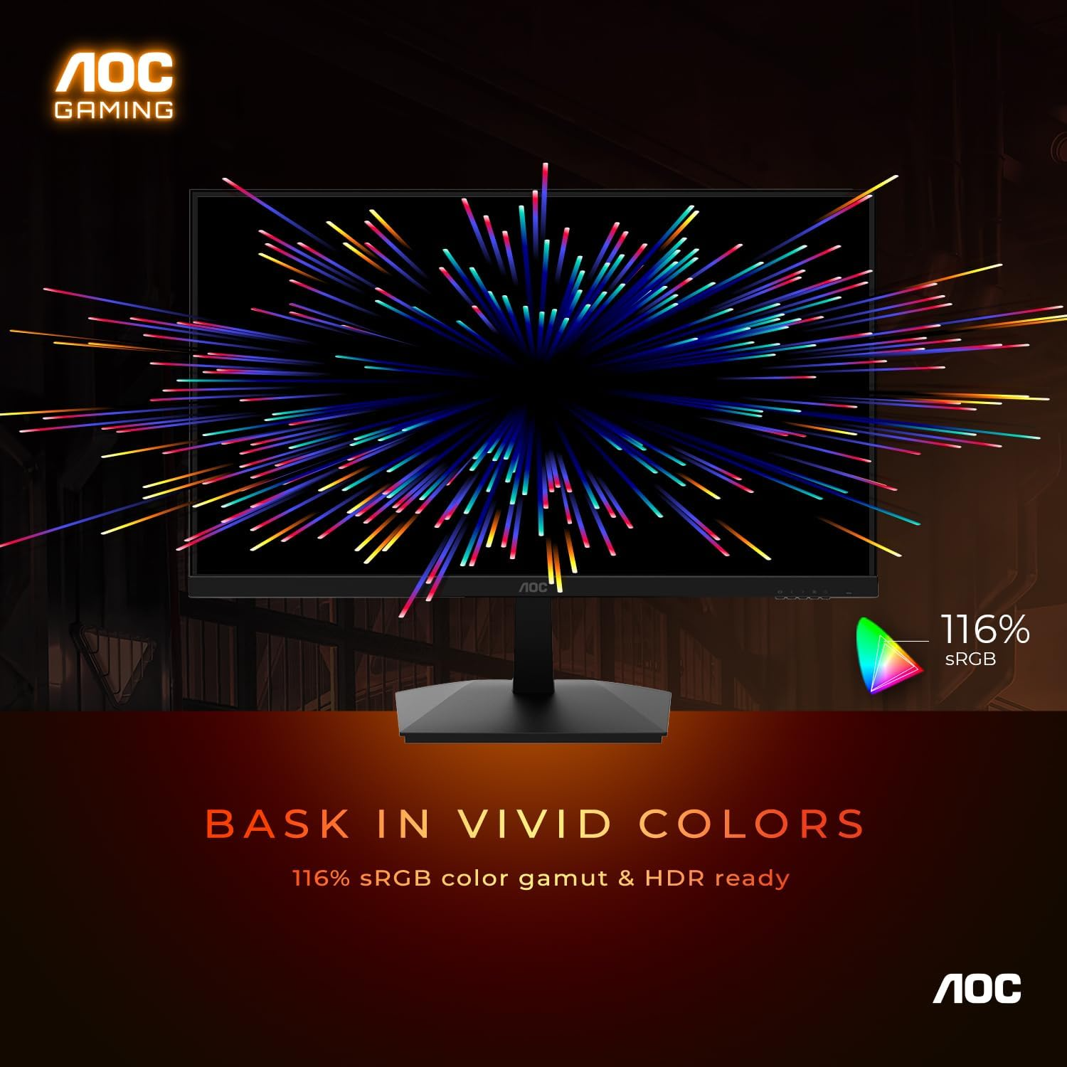 AOC 24G15 Gaming Monitor 24 inch FHD 180Hz 1ms HDR10 Ready