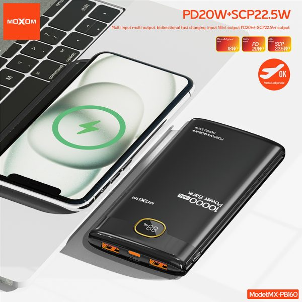 Moxom MX-PB160 10000mAh Dual Direction Fast Charging Power Bank
