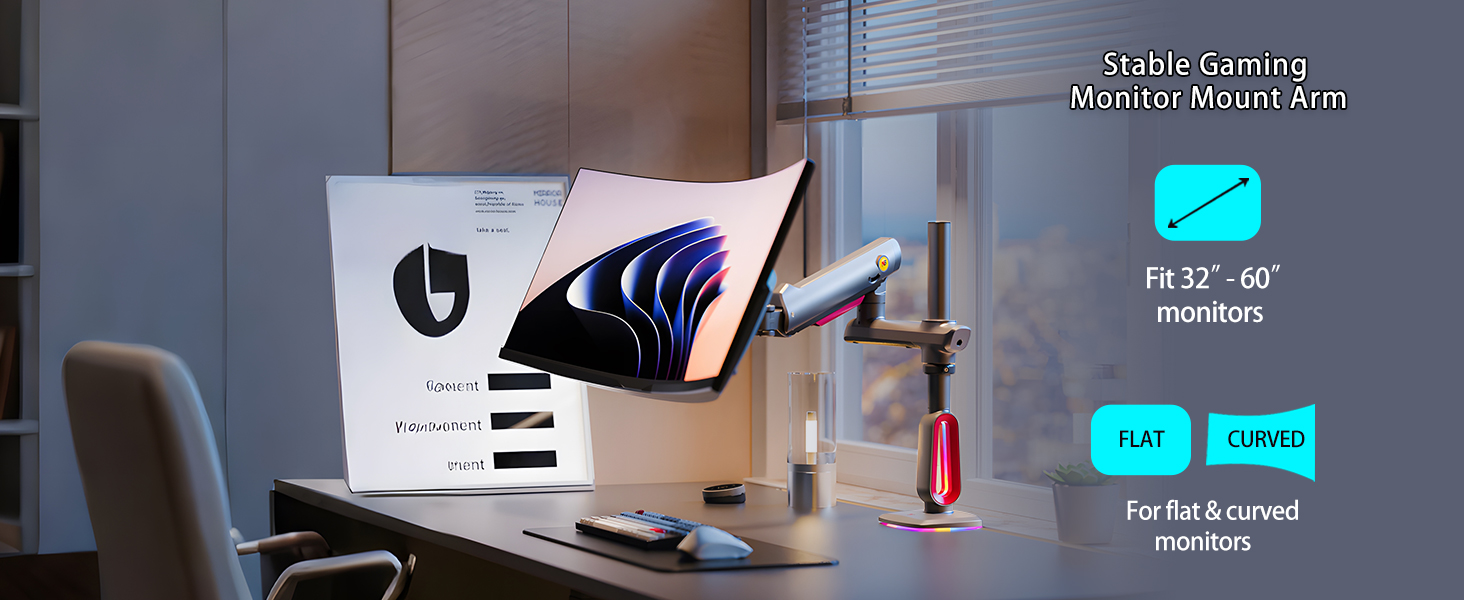 Gaming Monitor Arm Monitor Mount Heavy Duty Monitor Stand