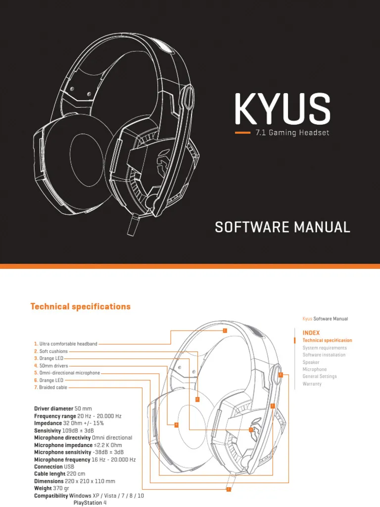 Krom Kyus Headset Software Manual | PDF | Equalization (Audio) | Loudspeaker