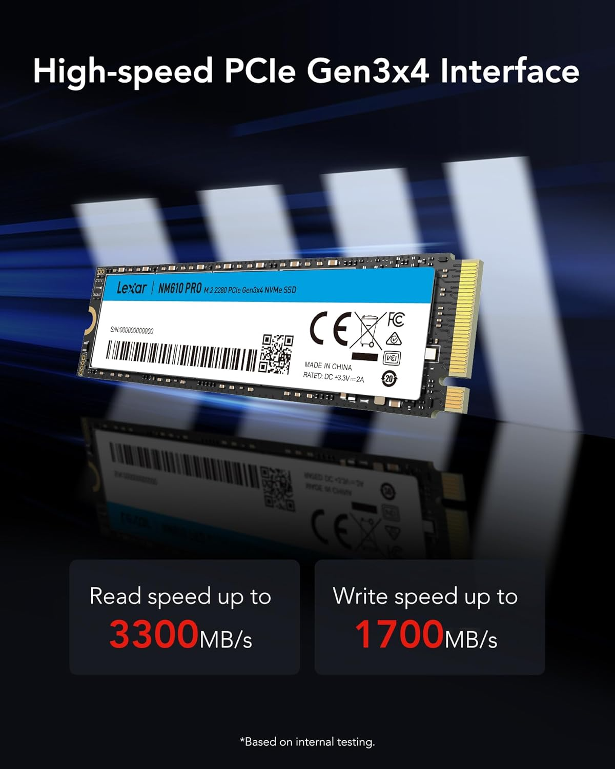 Lexar NM610 PRO 500GB NVMe SSD M.2 2280 With PCIe Gen3x4 Interface, Up To  3300MB/s Read Speed, NVMe 1.4 Technology, Compact Design, High Endurance  120TBW | Expert-Zone