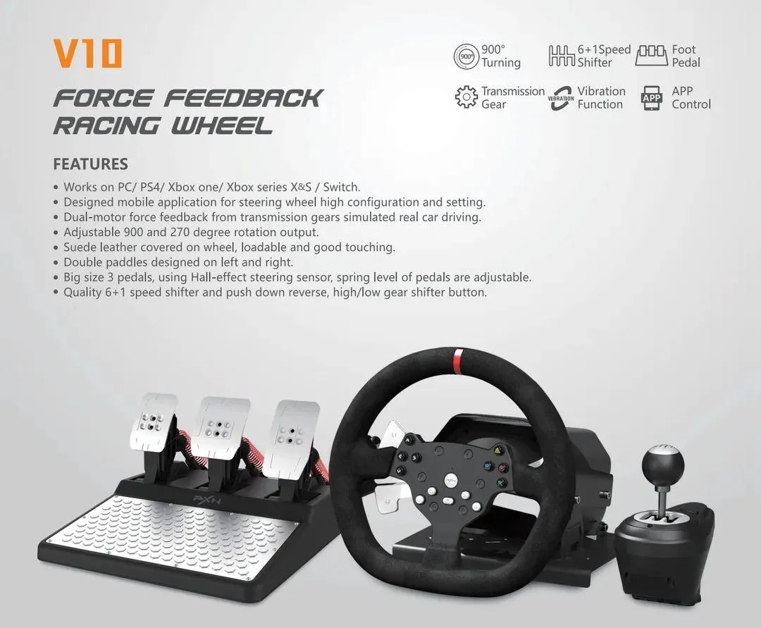 New entry level dual paddle force feedback wheel. PXN V10 set $359 :  r/simracing