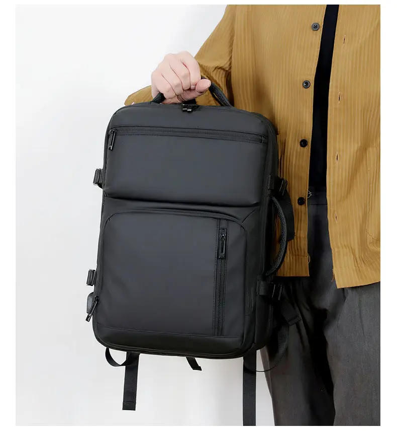 Expandable Business Travel Backpack With USB Charging Port, Water-Resistant Fabric, 15.6 Inch Laptop Compatibility, 20–30cm Expansion, Ergonomic Mesh Back, Multi-Compartment Carry-On Design