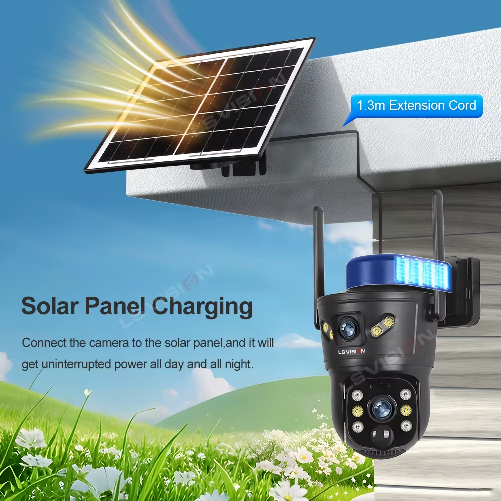 4K Solar Security Camera 8MP Dual Lens PTZ