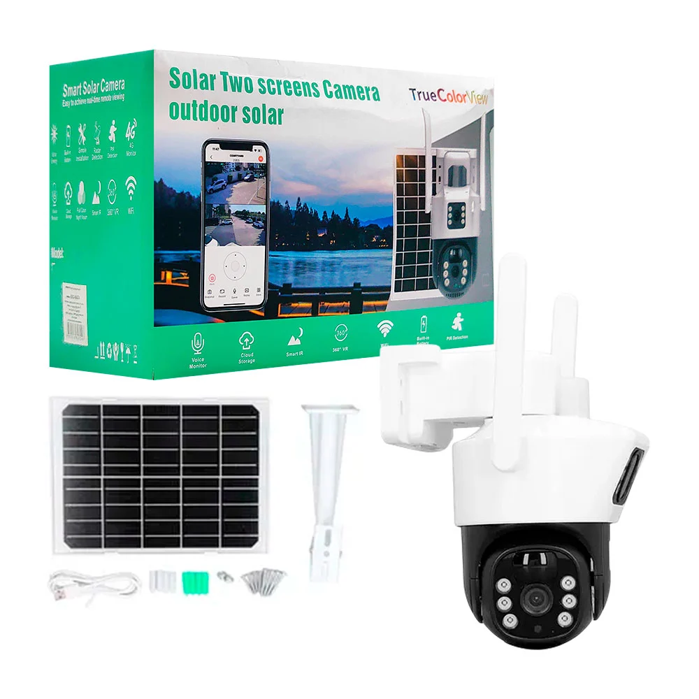 Cameră solară TrueColorView Two Screens, Wi-Fi, alb-negru – detalii