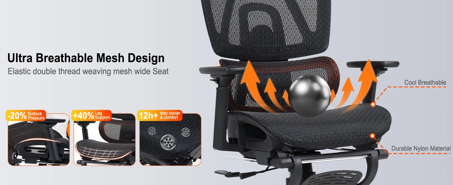 CHR31 Breathable Ergonomic Gaming E-Sport Chair with Footrest