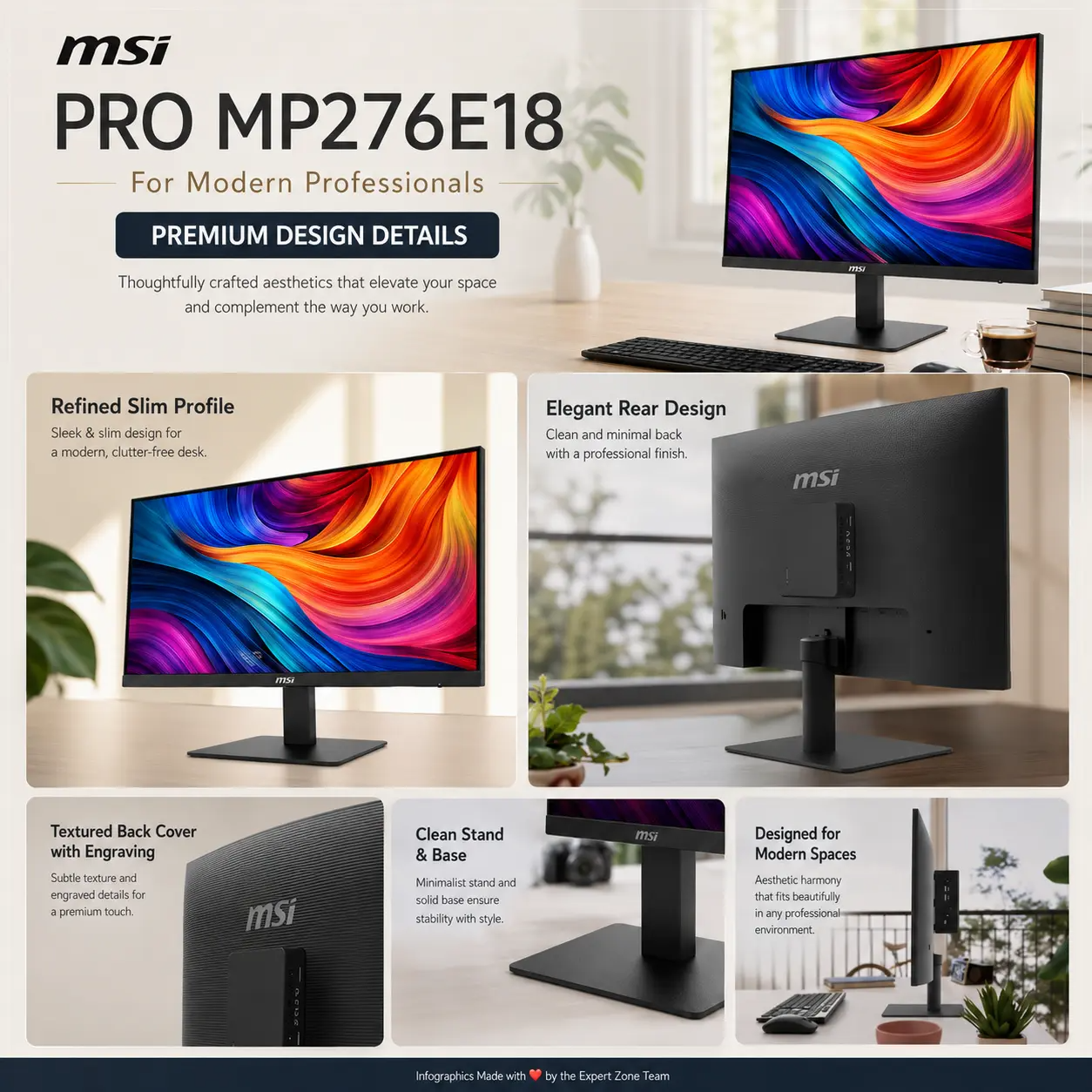 MSI MSI 27-Inch 180Hz 1ms IPS Business Monitor PRO MP276E18