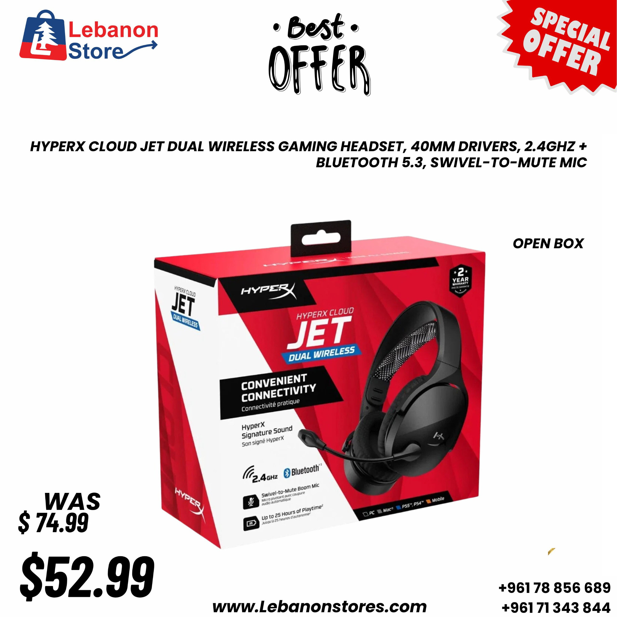 HyperX Cloud Jet Dual Wireless Gaming Headset