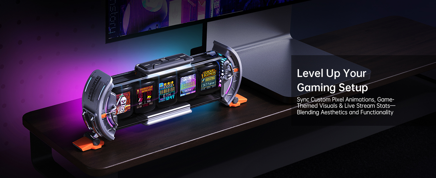 divoom timesgate;desk setup;gamingroom decor;alarm clock;ticker track;gifts