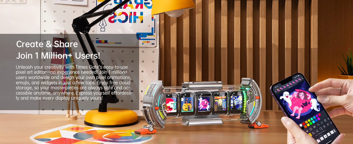 divoom timesgate;desk setup;gamingroom decor;alarm clock;ticker track;gifts