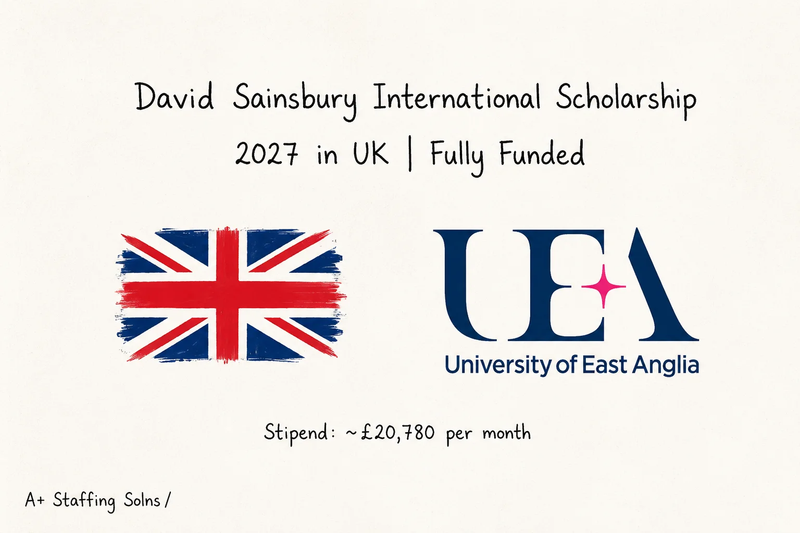 David Sainsbury International Scholarship 2027 in UK (Apply Now)