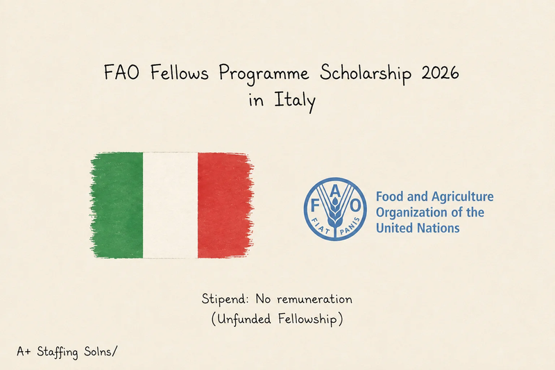 FAO Fellows Programme 2026 in Italy | Eligibility, Benefits & How to Apply