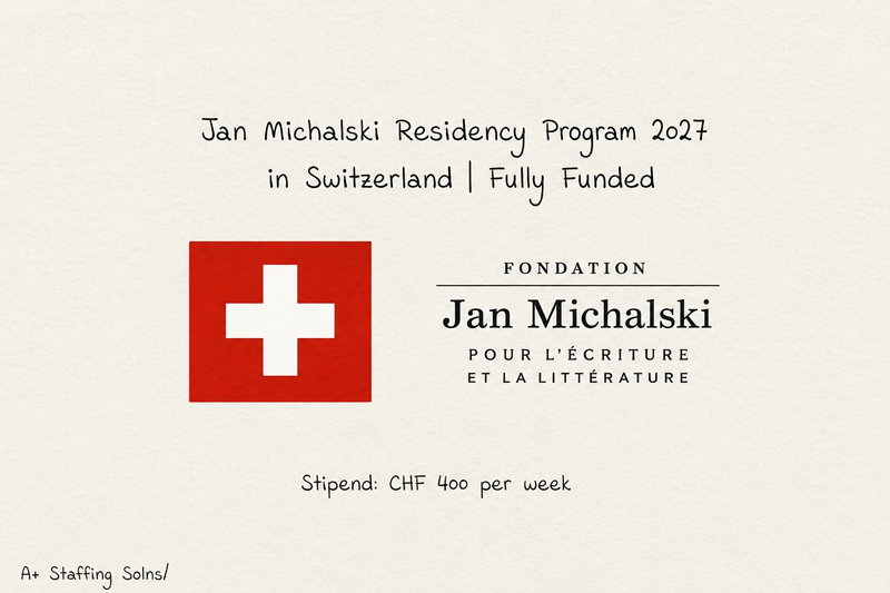 Jan Michalski Residency 2027 in Switzerland