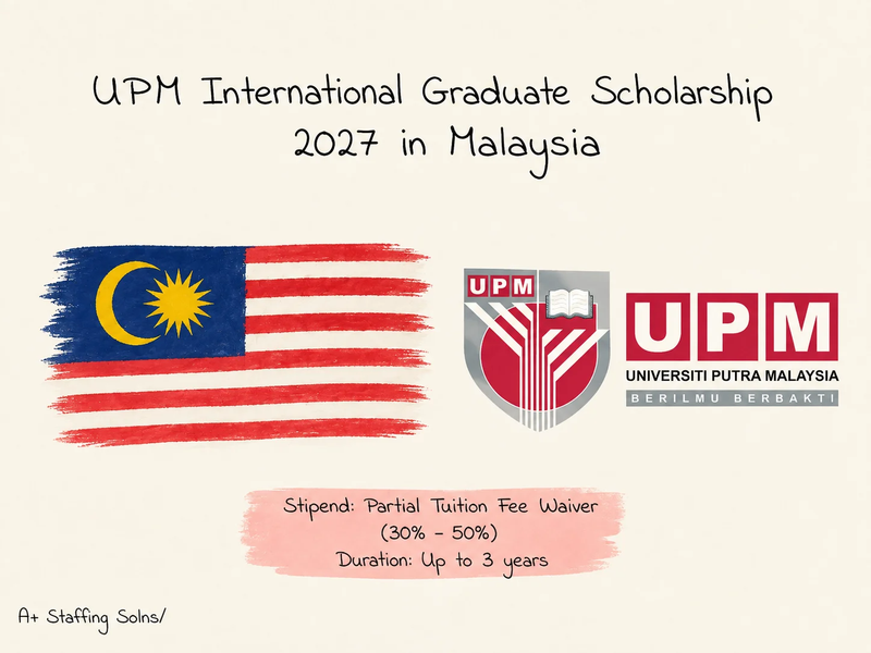 UPM International Graduate Scholarship 2027 in Malaysia | 50% Tuition Waiver