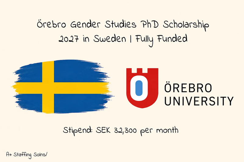 Örebro Gender Studies PhD Scholarship 2027 in Sweden | Fully Funded Opportunity
