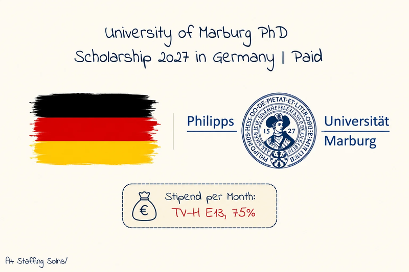 University of Marburg PhD Scholarship 2027 in Germany | Paid PhD Positions