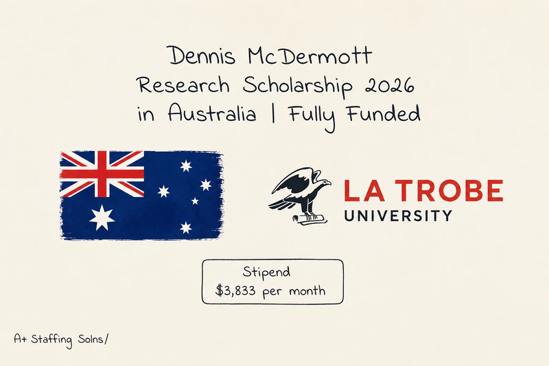 Dennis McDermott Research Scholarship 2026 in Australia | Fully Funded PhD & Masters