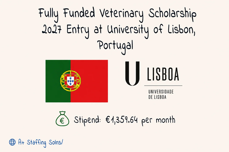 University of Lisbon Veterinary Scholarship 2027 | Fully Funded Research Opportunity in Portugal