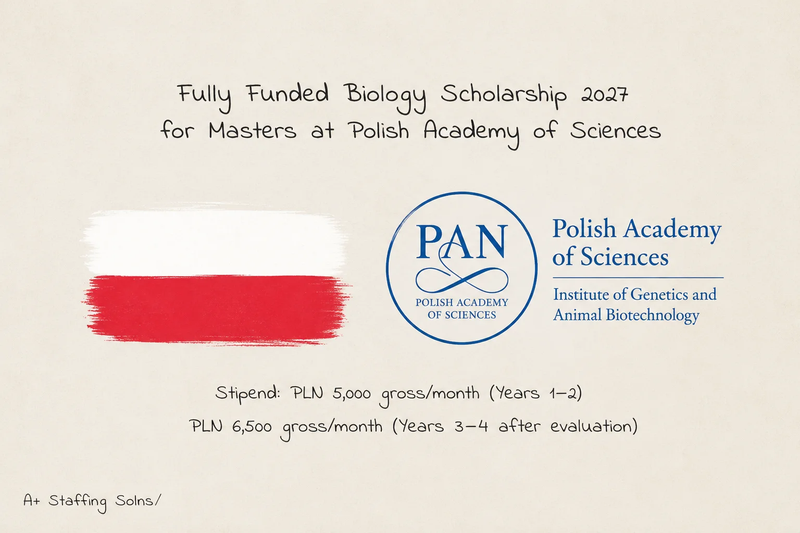 Fully Funded Biology Scholarship 2027 In Poland