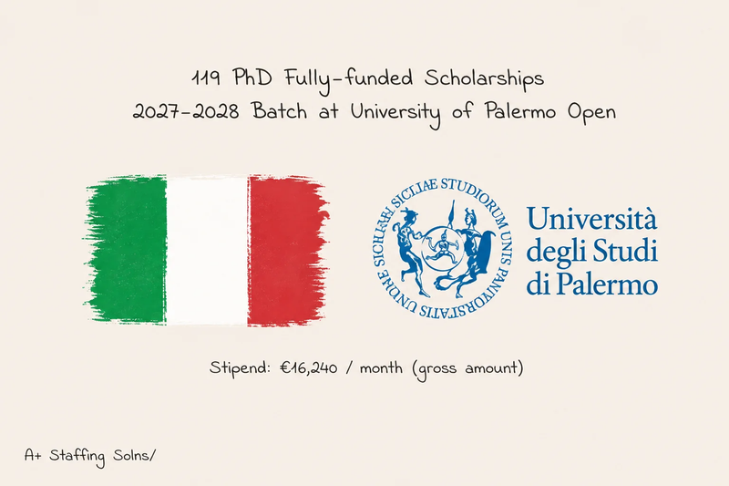 University of Palermo 119 PhD Fully Funded Scholarships 2027-202