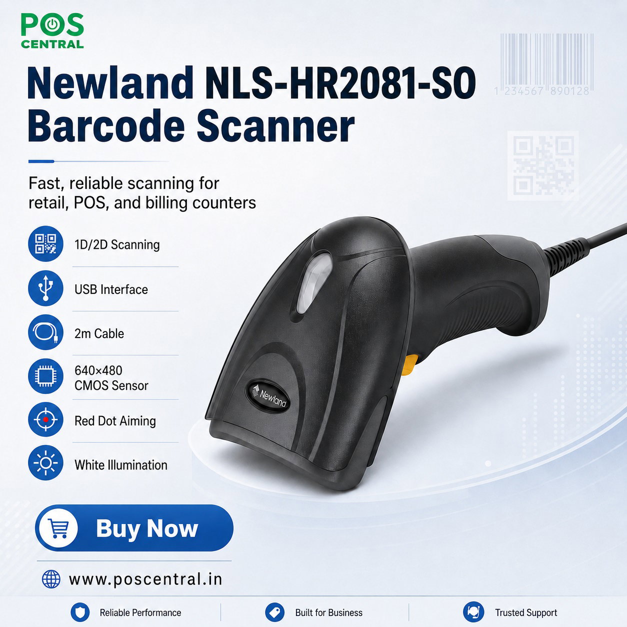 Newland NLS-HR2081-SO Scanner for Faster Indian POS Billing Queues
