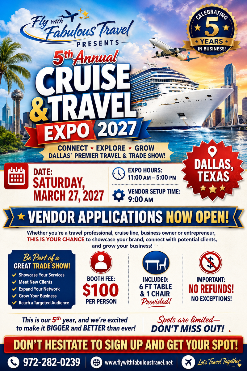5th Annual Cruise & Travel Expo 2027 Dallas