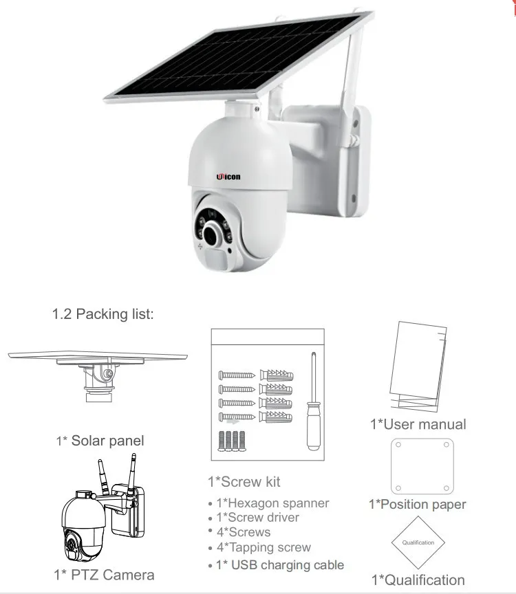 Tuya Outdoor Solar Light Wireless WiFi Camera Analytics HD 1080 2MP Support Tuya App 2 Way Audio PTZ Camera