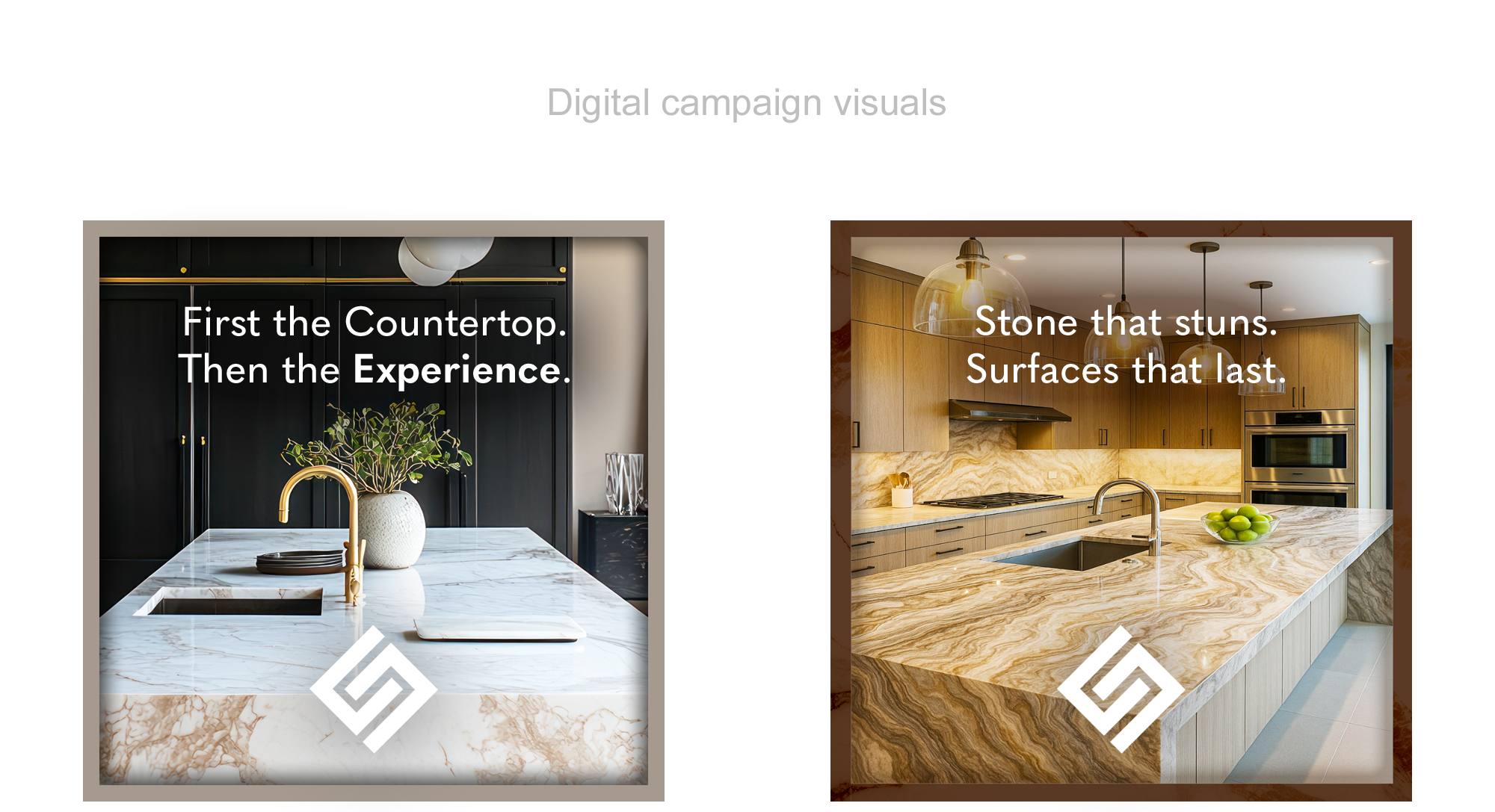 Brand identity and website, with social creative.