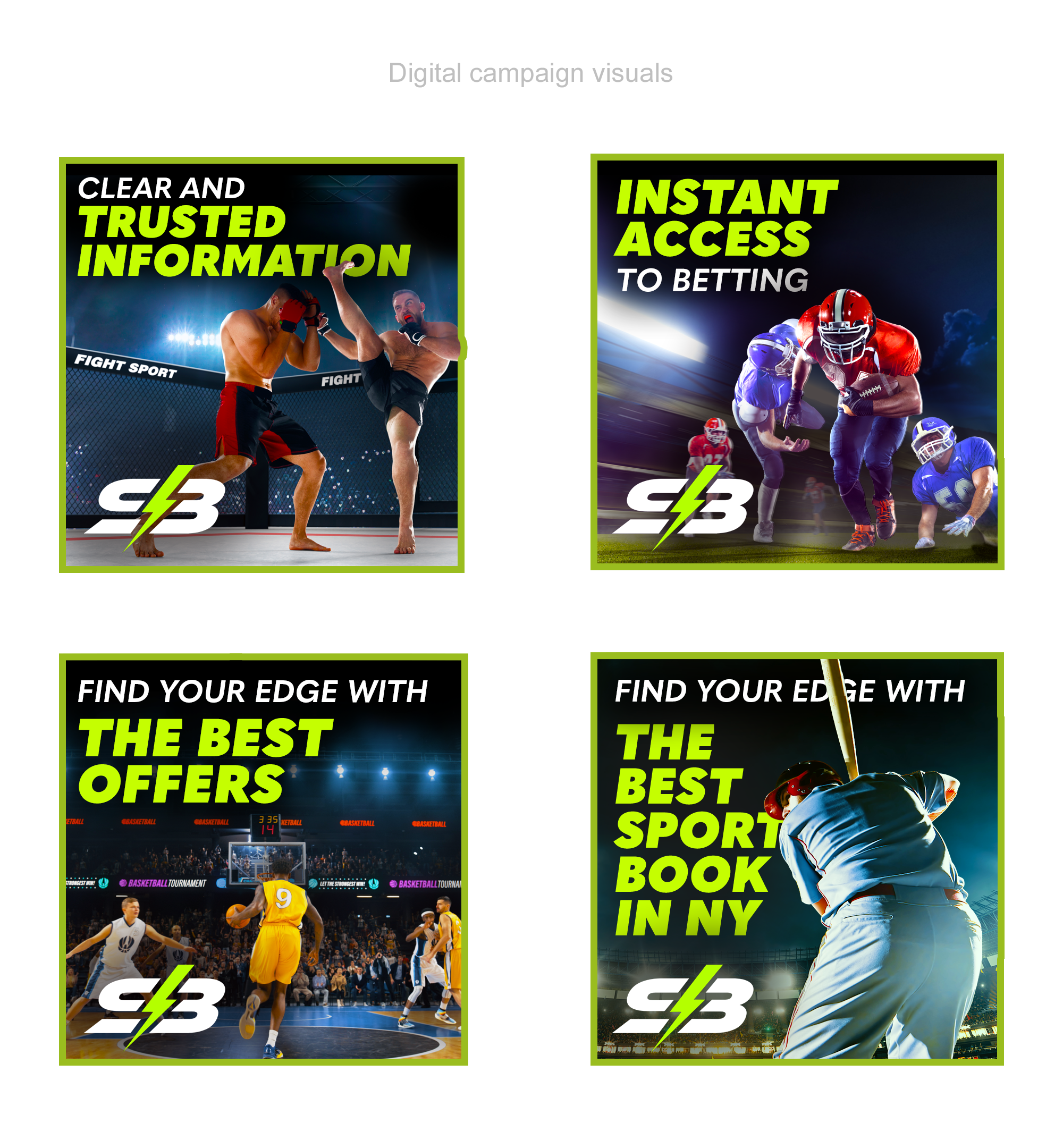 Brand identity and website, with social creative.