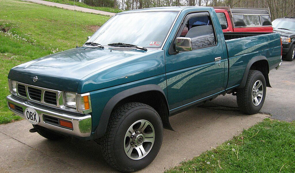 The world's toughest pickup trucks - Nissan_hardbody_pickup_close_up Bballman35676 via Wikimedia.