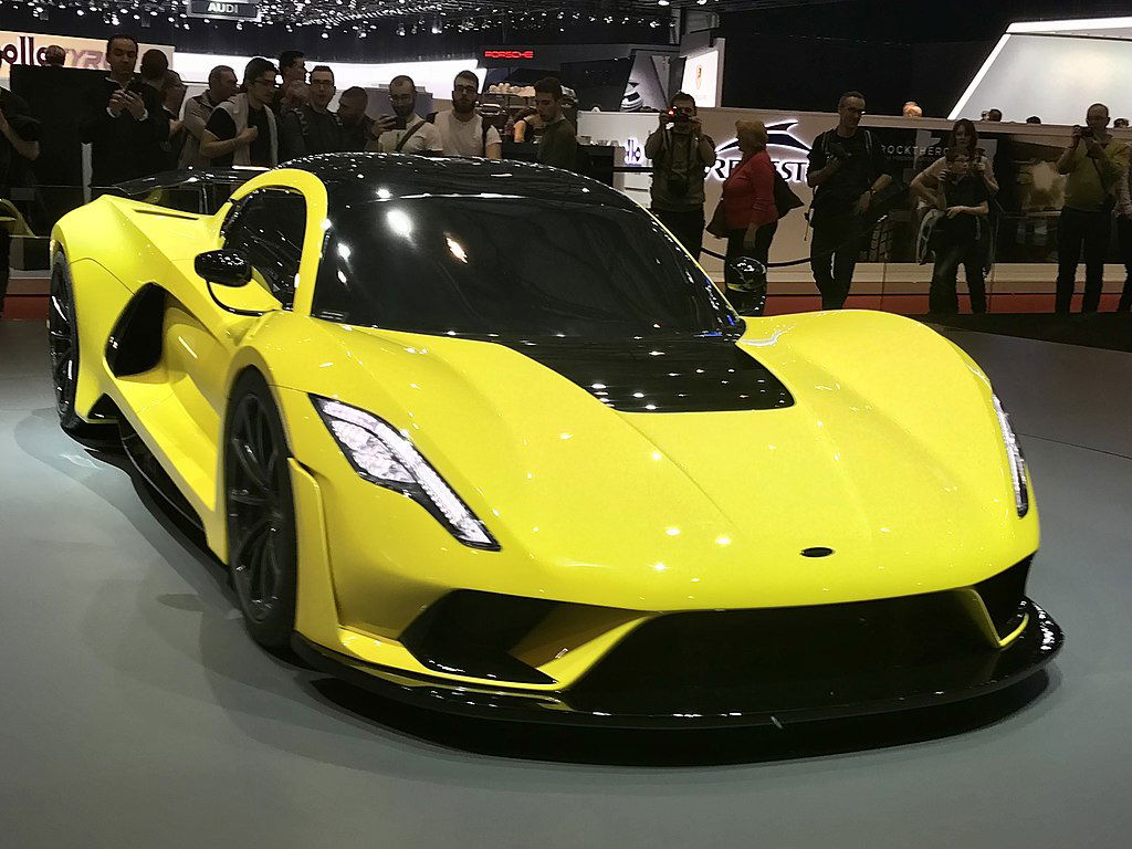 The most powerful production cars right now - Hennessey_Venom_F5_European_Premiere_at_Geneva_2018_Ank_Kumar via Wikimedia.