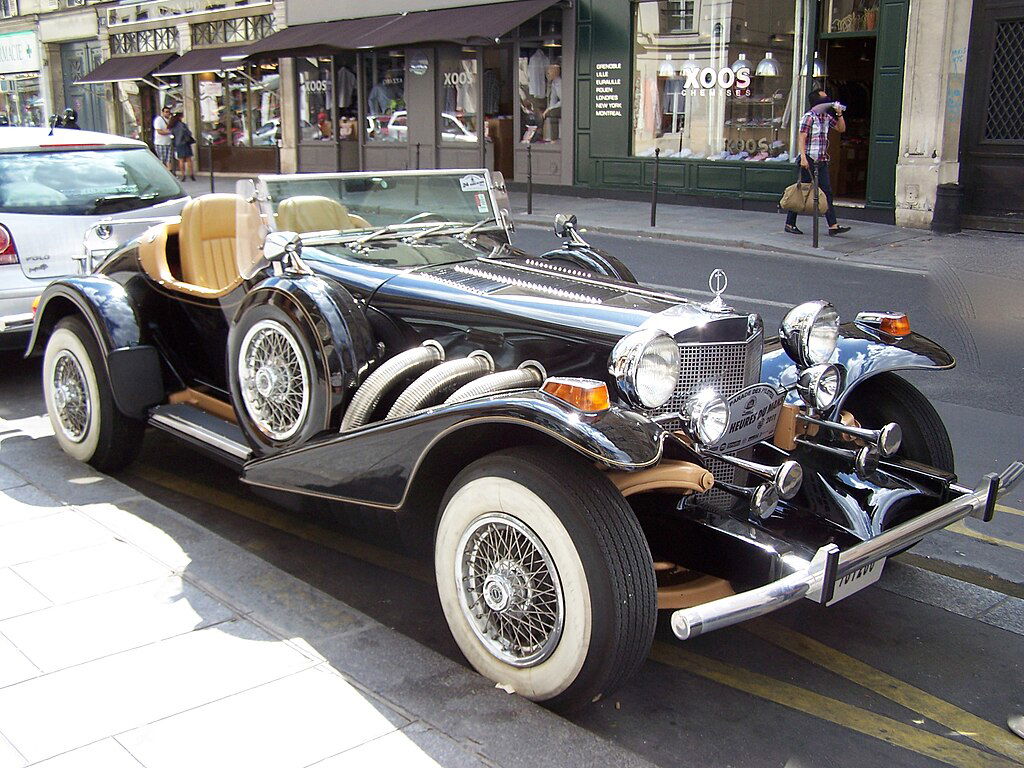 1965–1997 Excalibur SS Excalibur_Series_III_Roadster_SS_in_Paris LPLT via Wikimedia.