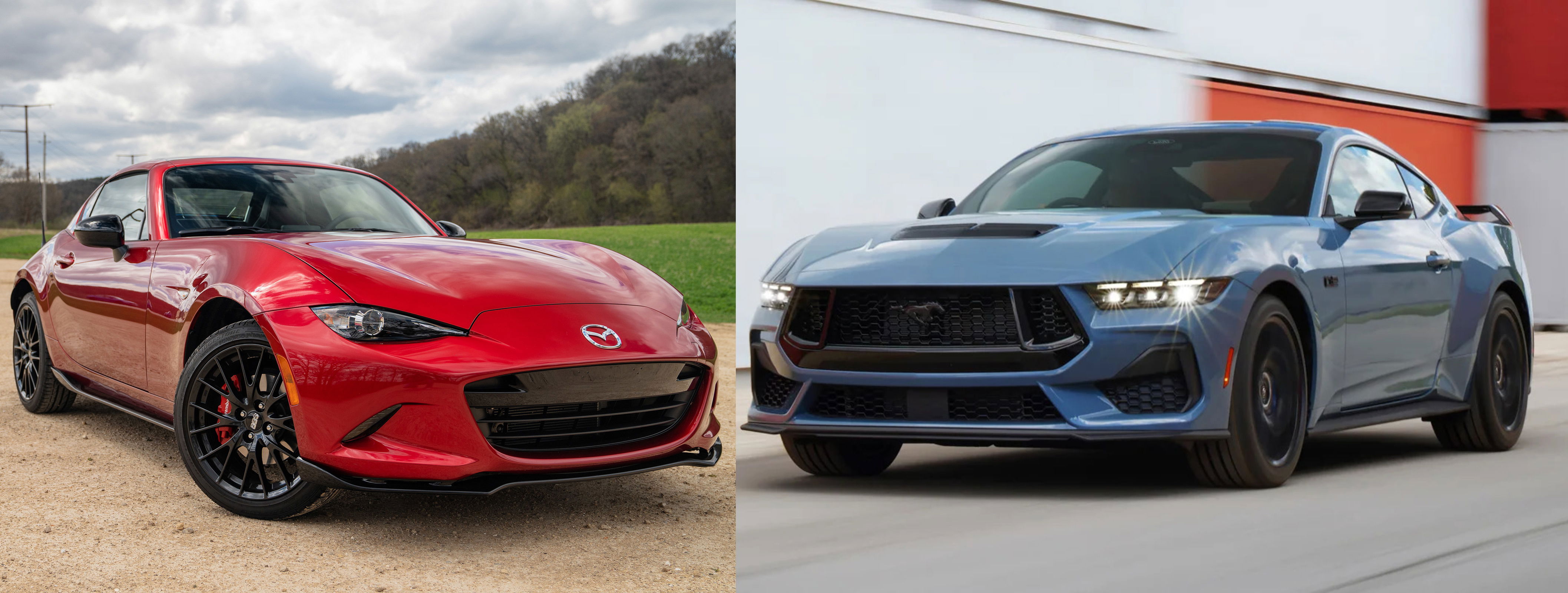 Ford Mustang versus Mazda Miata.