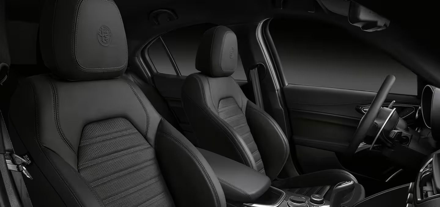 2024 Alfa Romeo Stelvio Quadrifoglio interior and cargo space.