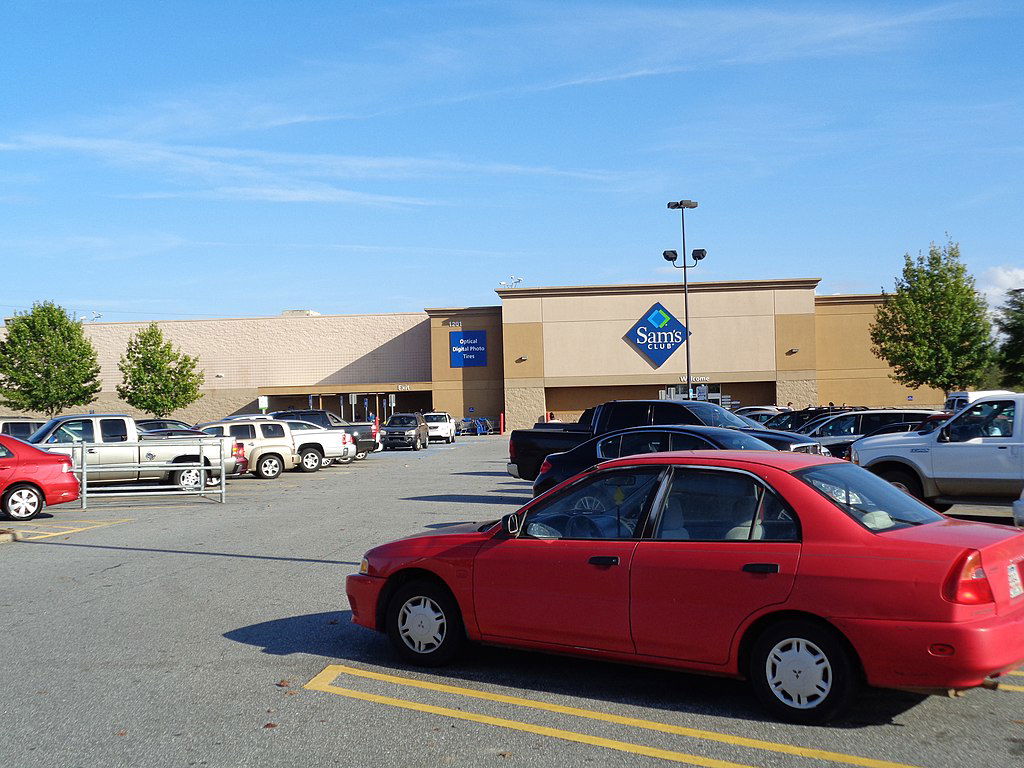 Sleeping in your car at Sam's Club.