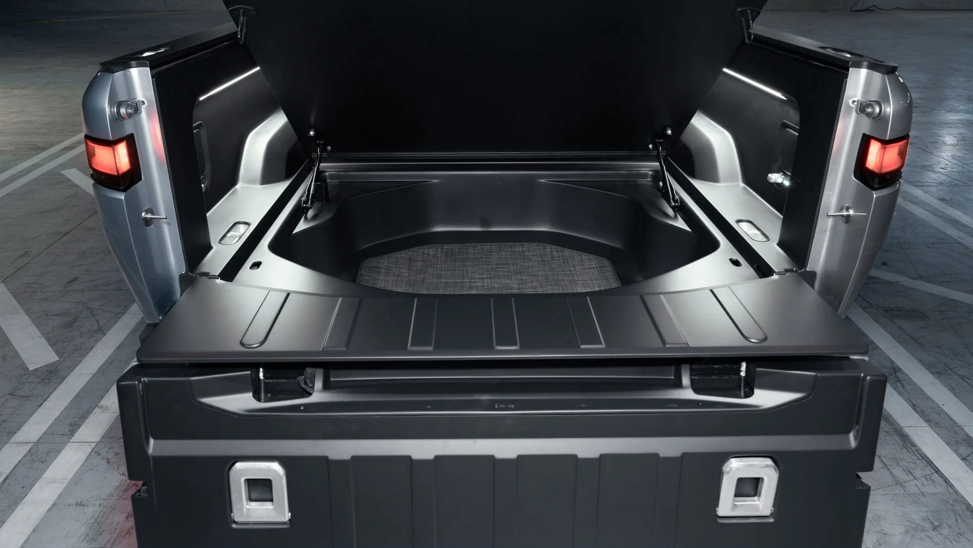 Rivian R1T Underbed Storage Compartment.